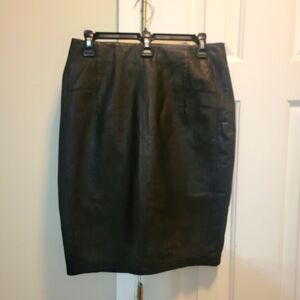 INC Classic Leather Skirt